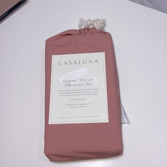Casaluna 500 Thread Count Washed Supima Sateen Solid Pillowcase Set - Picture 2 of 4